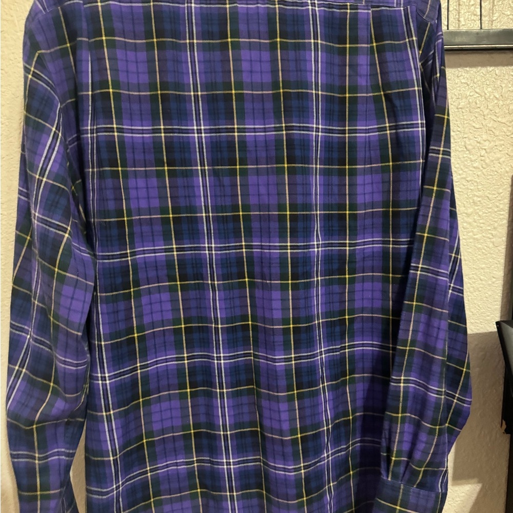 Ledbury Men's Purple Plaid Button Down Shirt - Picture 5 of 6
